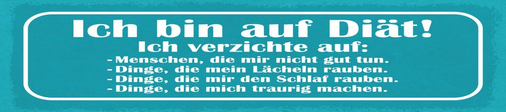 vianmo Blechschild 10x46 cm Ich bin auf Diät ich verzichte auf