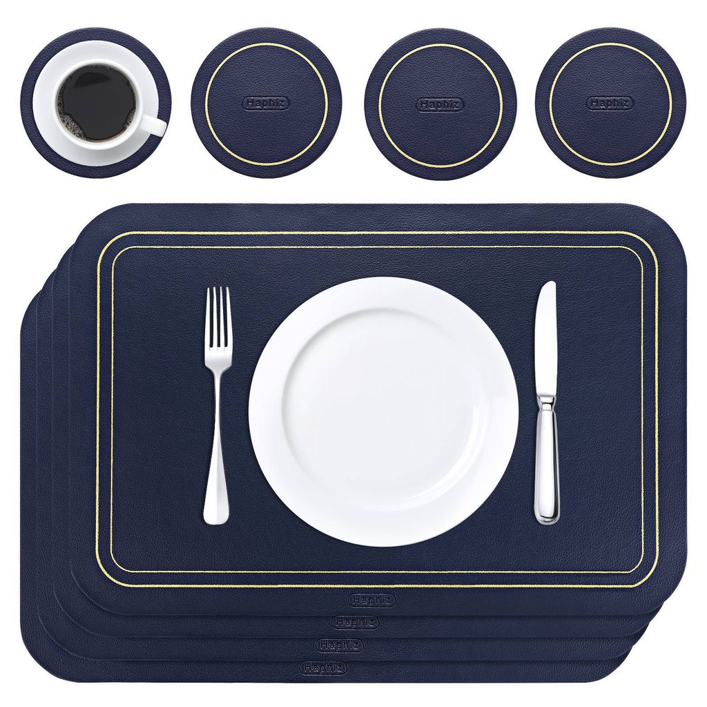 8pcs Tischsets Polyurethanrutschfeste wasserdichte Produktbild 