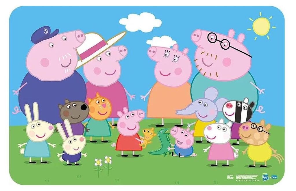 Peppa Wutz Tischset für Kinder, 43x28 cm, leicht zu transportieren für unterwegs