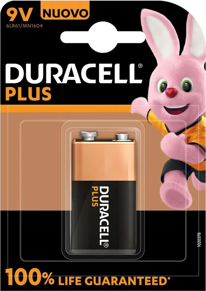 Batteria 9 Volt Duracell Plus 0502045950 per Radiocomandi e Robotica