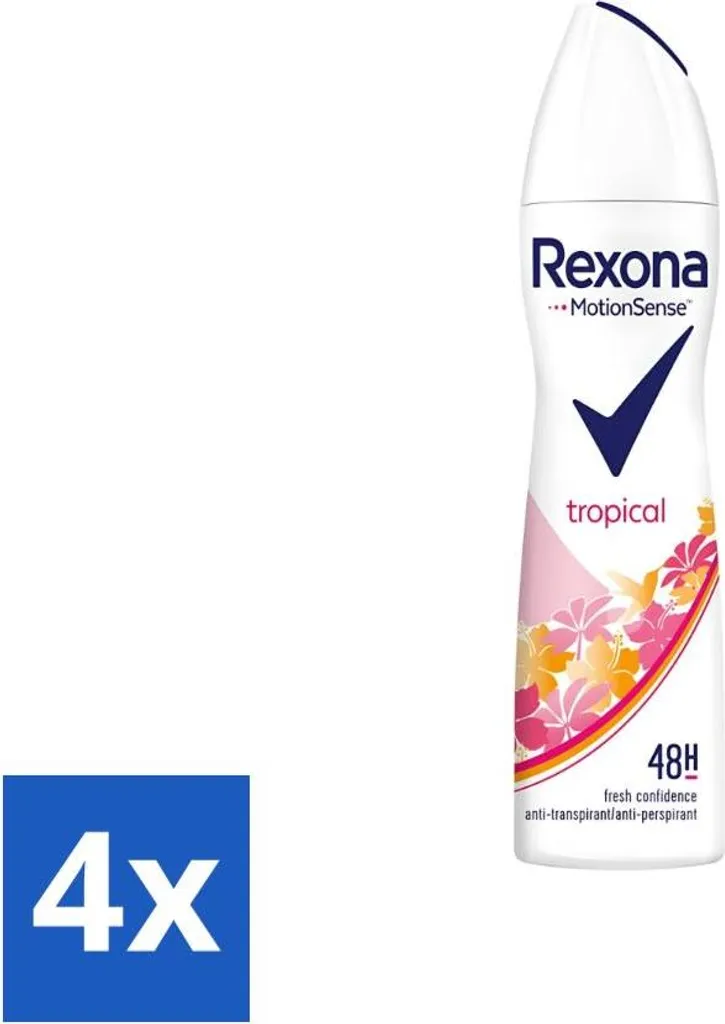 Multipack 4 Pezzi Rexona Deodorante Tropical 150ml - Offerta Risparmio Famiglia