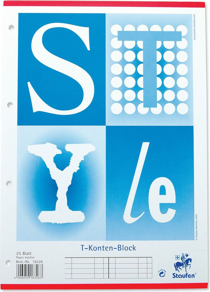 STAUFEN 734018326 T Kontenblock A4 25 Blatt 80g Aquarius