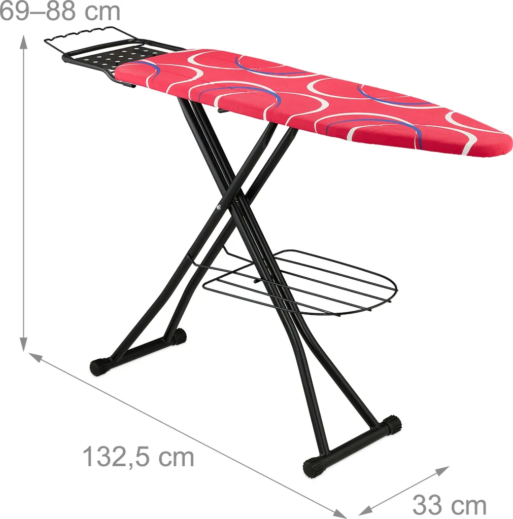 Planche à repasser avec plateau vapeur 110 x 33 cm et hauteur réglable