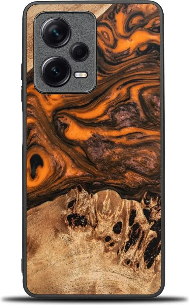 Cover Bewood Redmi Note 12 5G Arancione - Legno e Resina Unica
