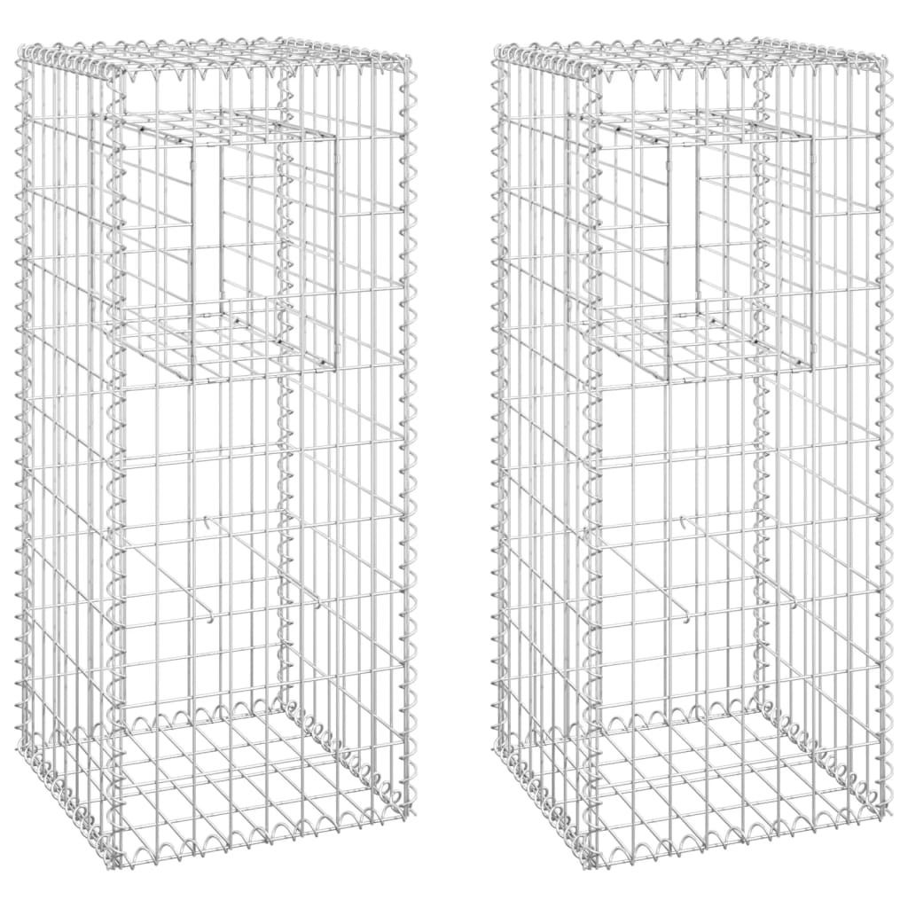 vidaXL Gabiónové stĺpy 2 ks 40x40x100 cm Železo Obrázok produktu 