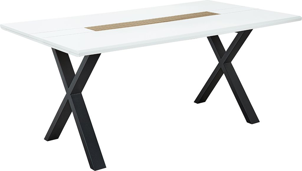 Esstisch mit X-Gestell, 180x100cm, weiß, FALLON-55