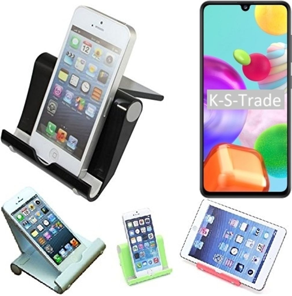 K-S-Trade Handy-Ständer kompatibel mit Samsung Galaxy A41 faltbarer Tischständer Smartphone Tablet Halterung Reise