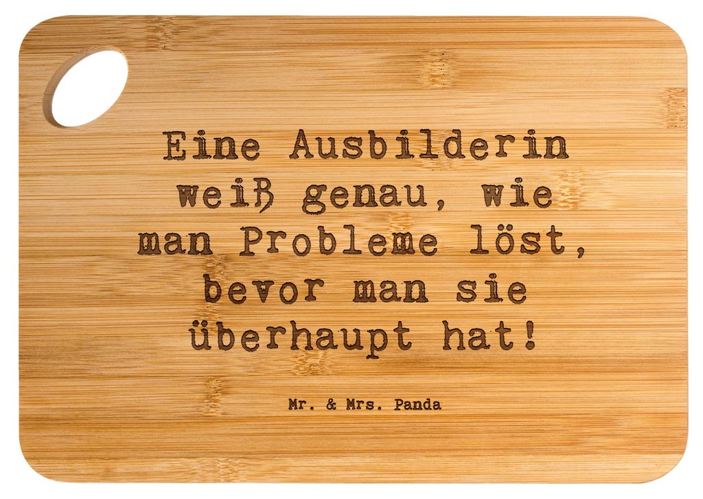 Mr. & Mrs. Panda Holzbrett Spruch Ausbilderin Weisheit - Transparent - Geschenk, Berufsausbildung, bevor man sie überhaupt hat!, Küchenbrett, Fr...