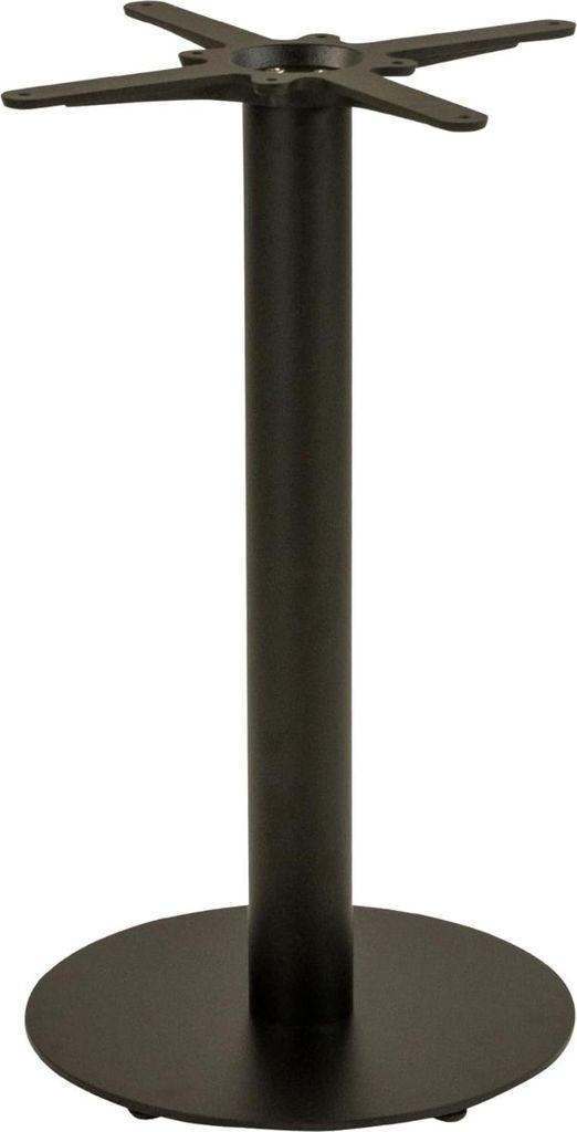 Standfuß Rund | 50x50 cm | Säulenfuß Metall Schwarz | Tischfuß für Bistrotische, Beistelltische & kleine Esstische | runde Bodenplatte | inkl....