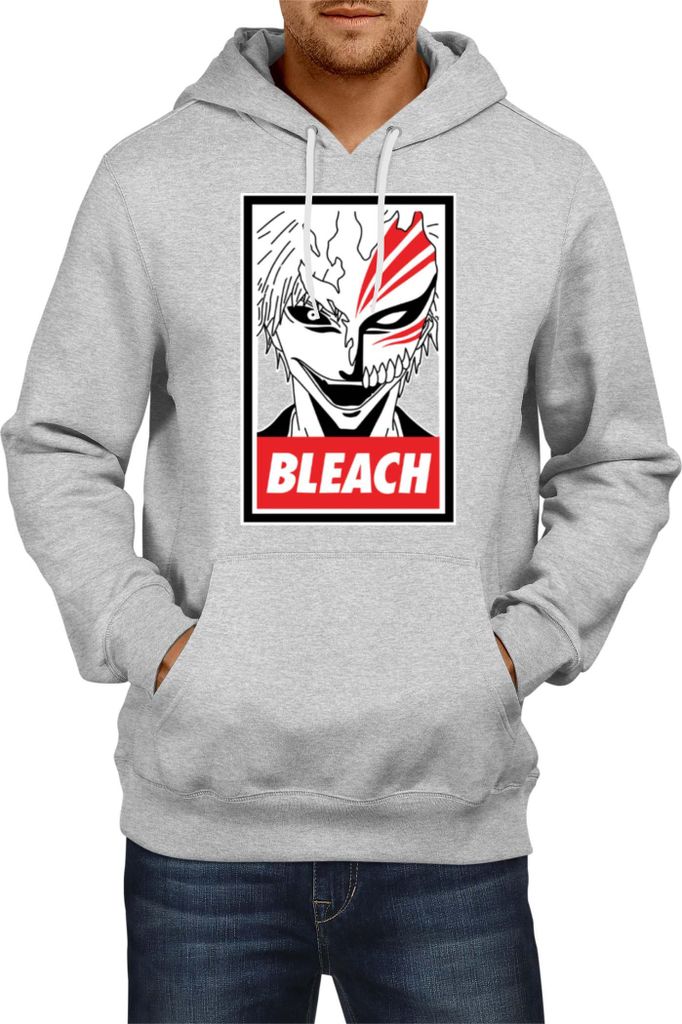 Herren Kapuzenpullover Manga Japan Anime Comics Animation Bleach 004, Man M / Grau