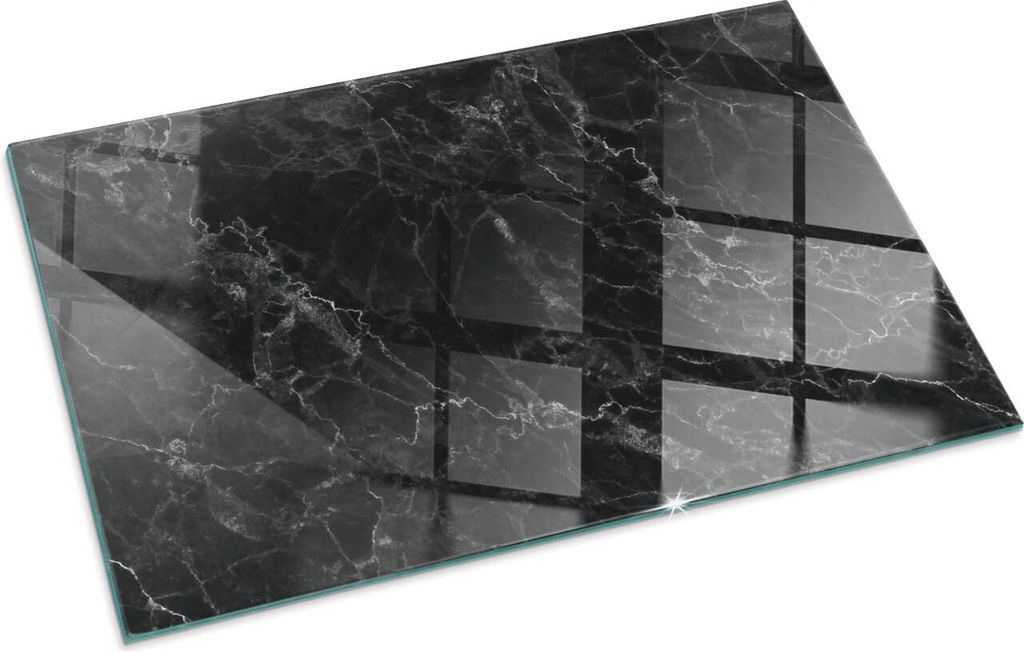 Elegantes Marmormuster – Glasbodenplatte für – Kaminofen – Kaminplatte Glas – Schutzglas – Funkenschutzplatte –Glasbodenplatte Feuerfe...