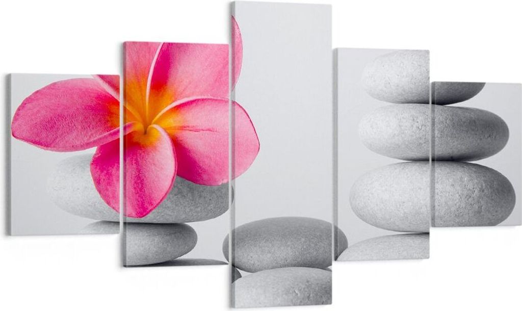 Bild auf Leinwand - Leinwandbild - Spa buddhismus ruhig blume - 125x70cm - Wand Bild - Wanddeko - Leinwanddruck - Bilder - Kunstdruck - Wanddekorat...