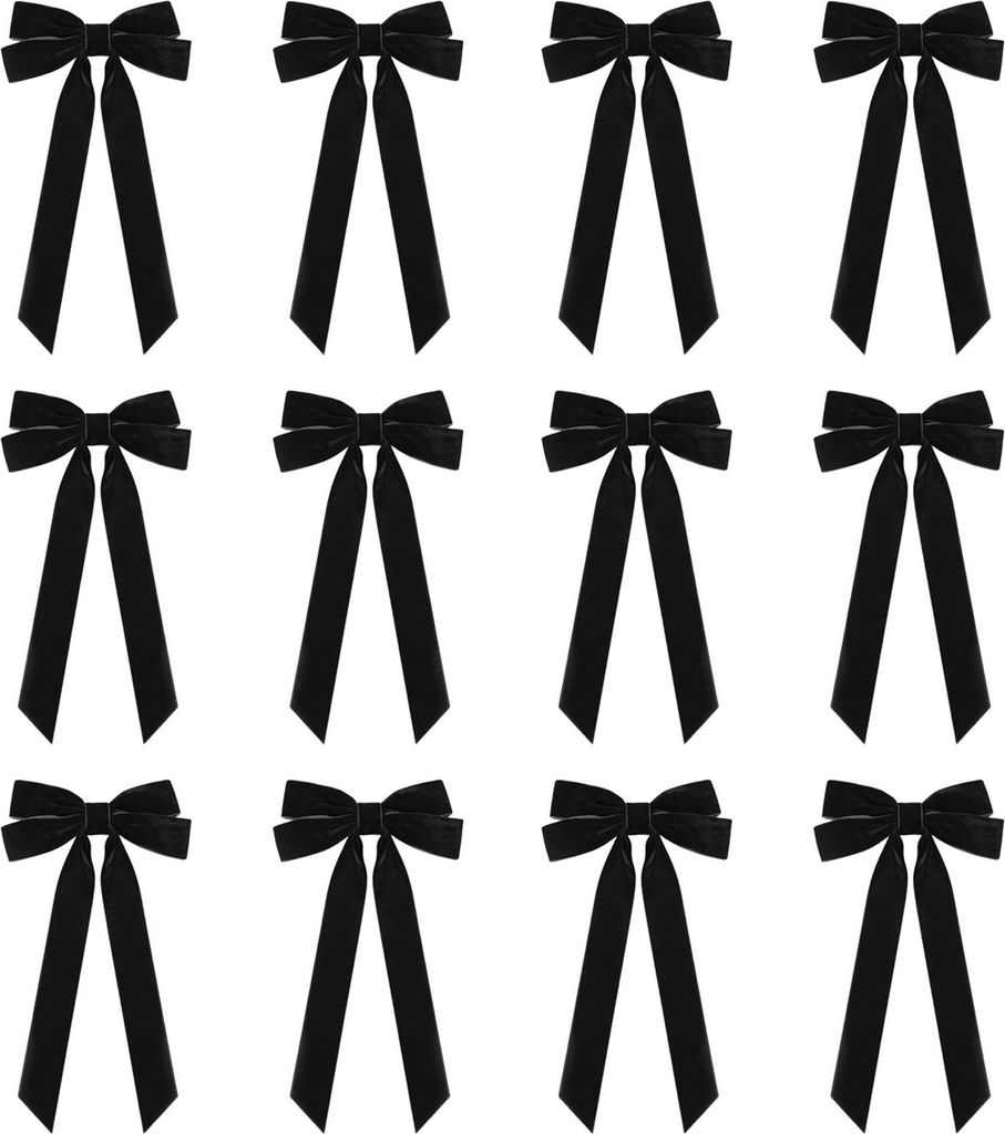 12 Stück Weihnachts-Samtschleifen, rustikale Vintage-Samtbandschleifen für Heimwerker, Basteln, Geschenkverpackungen, Baumgirlanden, Kränze, Wei...