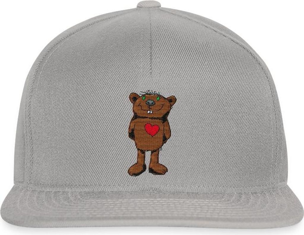 Spreadshirt Janosch Kleiner Bär Stick Snapback Cap, One size, Graphit/Graphit