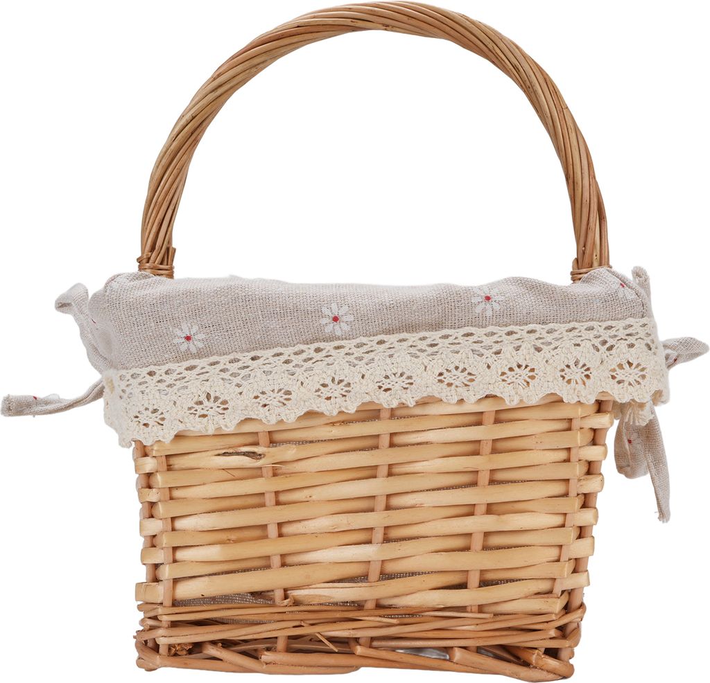 Wicker Picknickkorb Abnehmbare Auskleidung Vintage geräumige Kapazität Hand geflochtenen Korb für Camping Gemüse pflücken Gänseblümchen