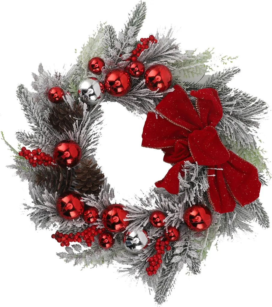 Grande couronne de Noël murale 45cm décorative pour intérieur et maison