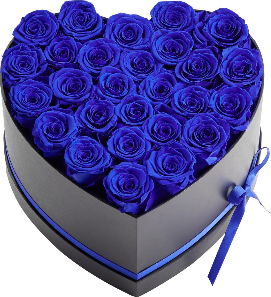SucceBuy 27x Ewige Rosen in Herzform Box, konservierter Produktbild 