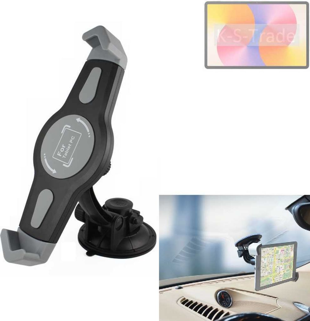 K-S-Trade Scheiben-Halterung für Tablets kompatibel mit Huawei MatePad SE 11 KFZ Tablet Saugnapf Auto Halterung Windschutzscheibe Holder Halter