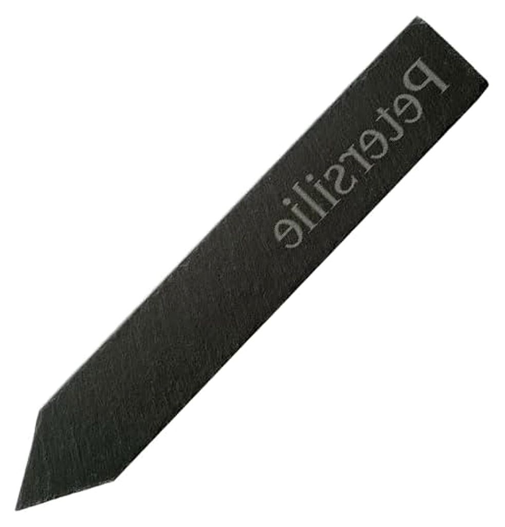 Pflanzenschild "Petersilie", Kräuterstecker aus Schiefer, ca. 19 cm, graviertes Schild aus Naturstein, für die Gartengestaltung