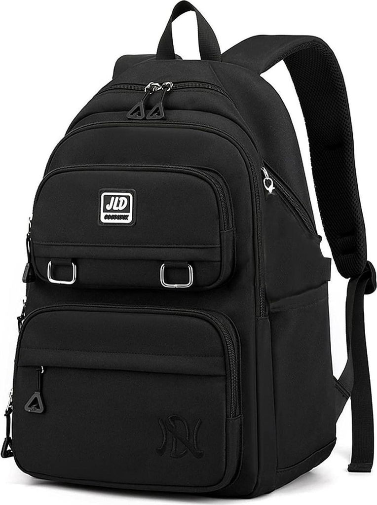 JANSBEN Sac à dos scolaire étanche en nylon 30L noir Image du produit 