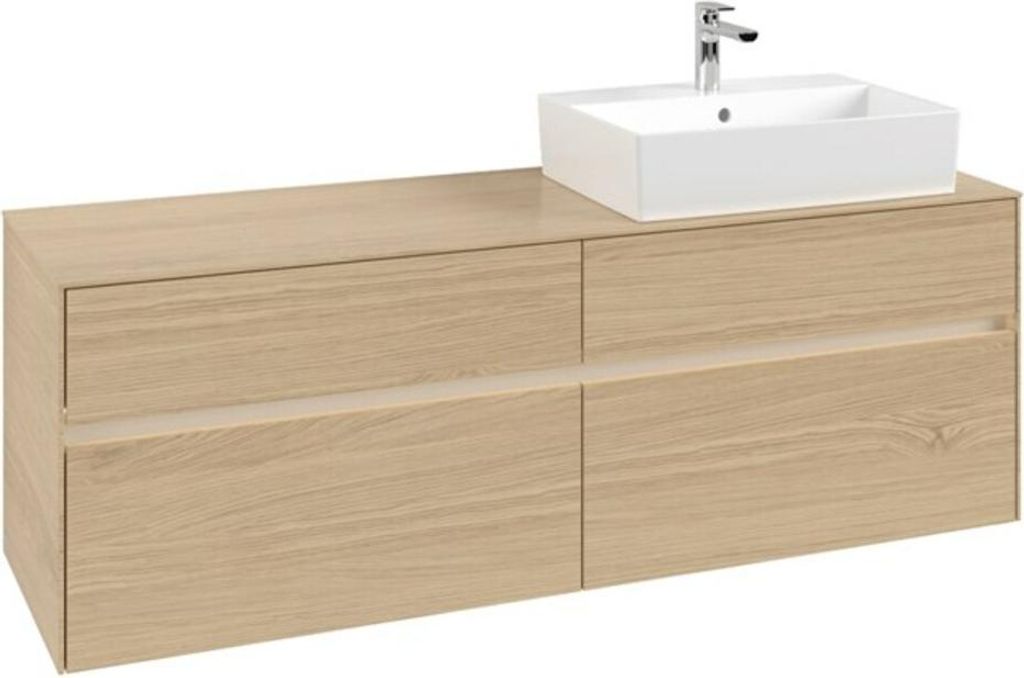 V&B Waschtischunterschrank Collaro 160x54,8x50cm, WT r, LED 12W, Nord Oa