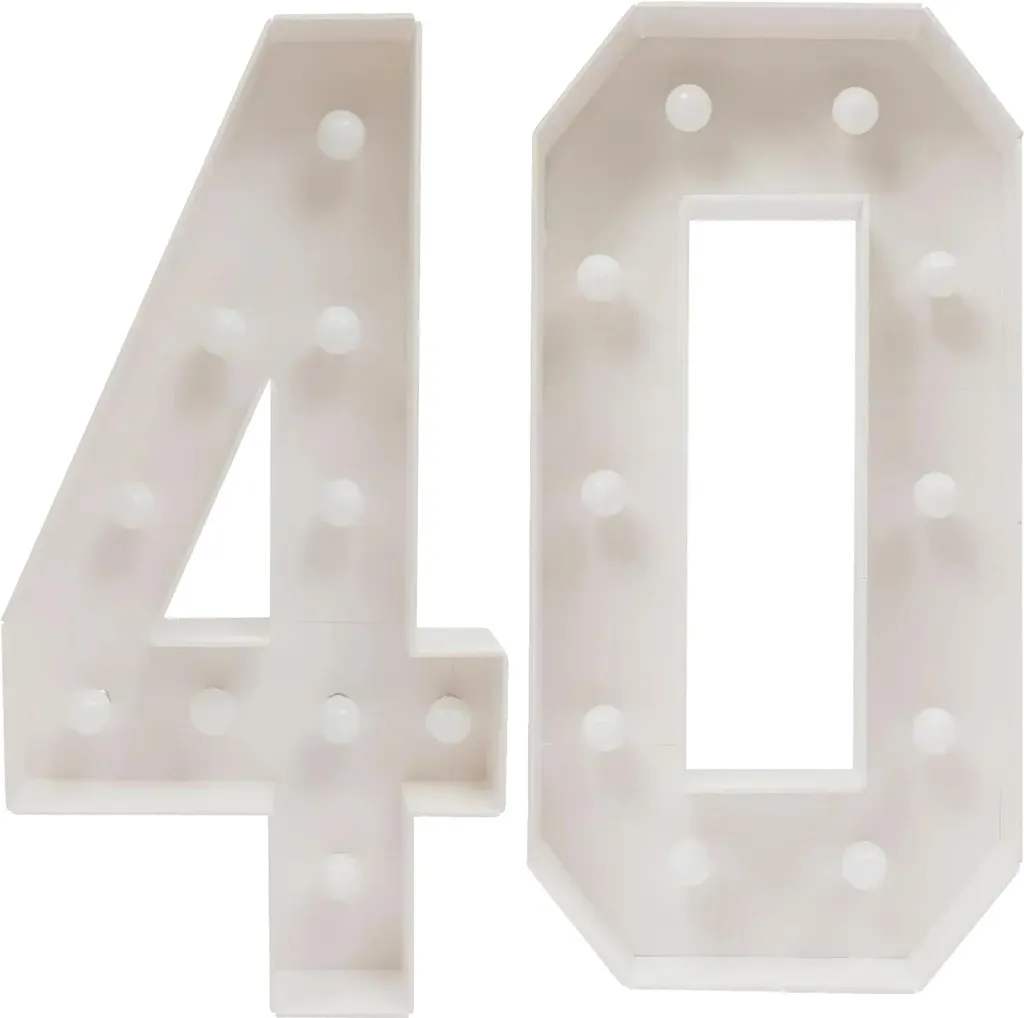 Chiffre Lumineux LED Blanc - Décoration 3D à Piles pour Fête et Salon