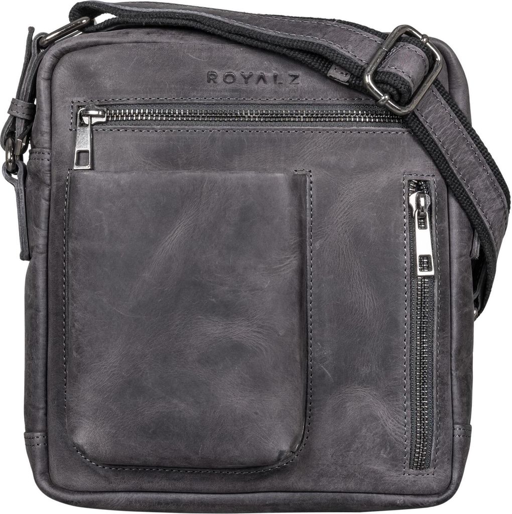 ROYALZ "Antonio" Herrentasche Leder klein im Vintage Look - kleine Männer Umhängetasche aus Echtleder - kompakte Messenger Bag Ledertasche Herren...