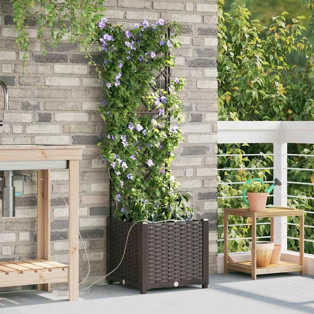 Maison Exclusive - Garten-Pflanzgefäß Braun 40 x 40 x 142 cm Kunststoff