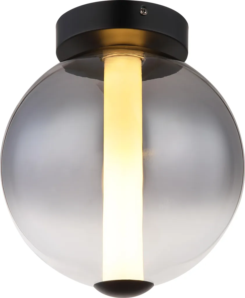 Plafonnier LED Verre Fumé Noir 28,5 cm - Éclairage Douceur Anti-Éclat