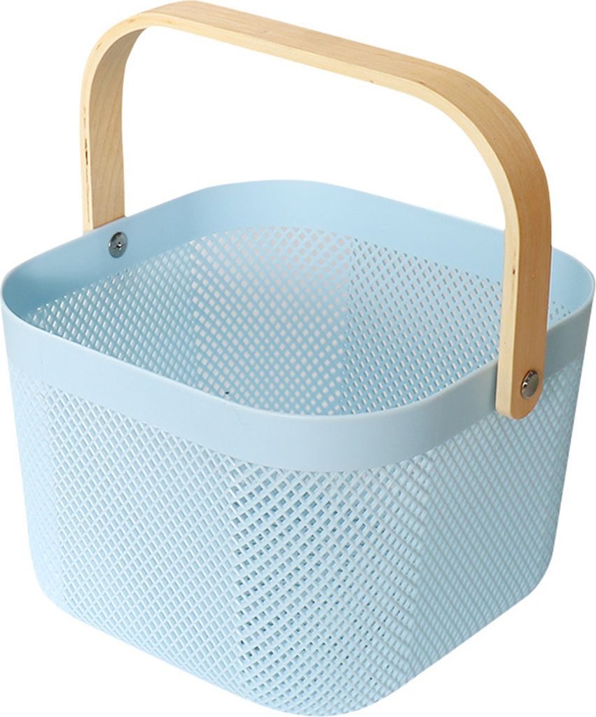 Aufbewahrungs-Organizer, Obstkorb mit Holzgriff, stark belastbar, große Kapazität, multifunktionaler Einkaufskorb