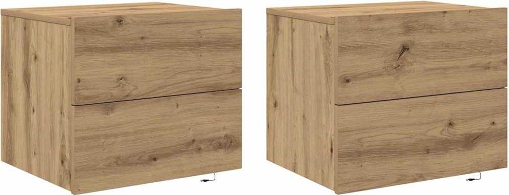 Nachttisch 2 pcs Artisan-Eiche 50 x 39 x 41 cm Holzwerkstoff