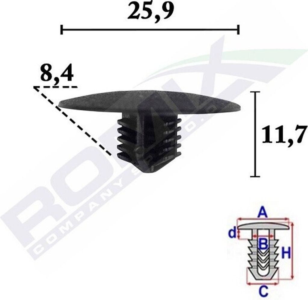 10x ROMIX C70603 Clip Zier- / Schutzleiste motorseitig