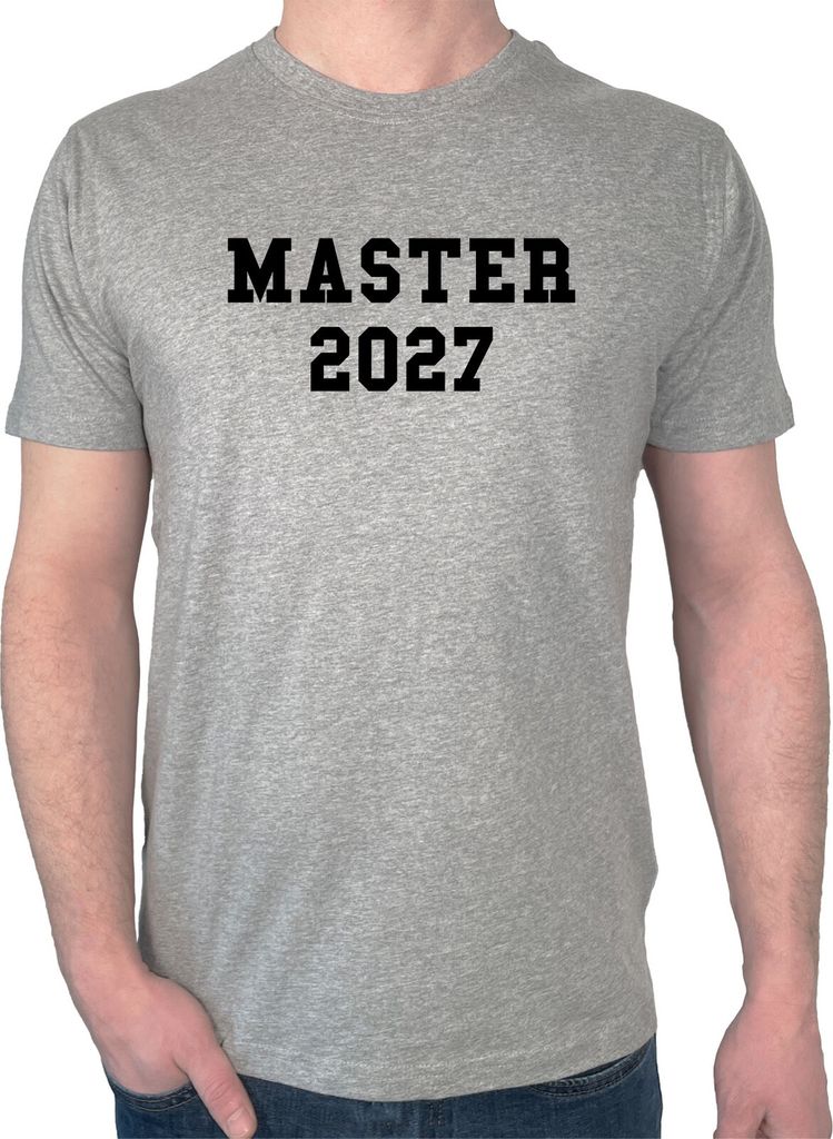Huuraa Herren T-Shirt Master 2027 Abschluss 3XL Sport Grey Bio Baumwolle Fairtrade Herrenshirt Geschenkidee