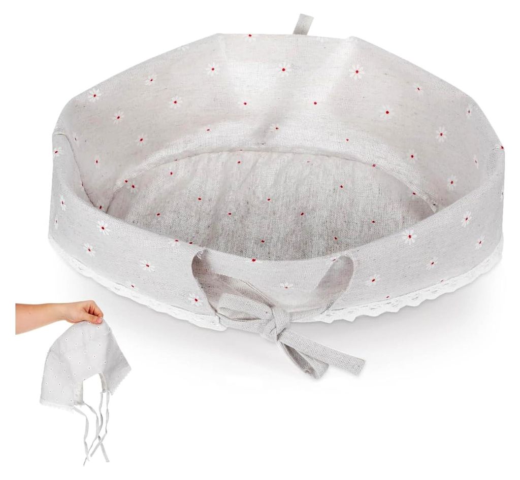 Stoffeinsatz für Wäschekorb im Boho-Stil als Ersatz für Weiden- und Rattankörbe, dekorativer und passgenauer Futtereinsatz für Picknick- und A...