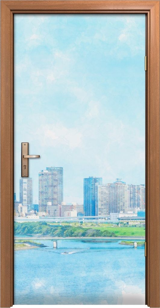 Türposter 90x200 cm Türaufkleber Türtapete Türfolie Klebefolie Architektur Tokyo Stadt Japan