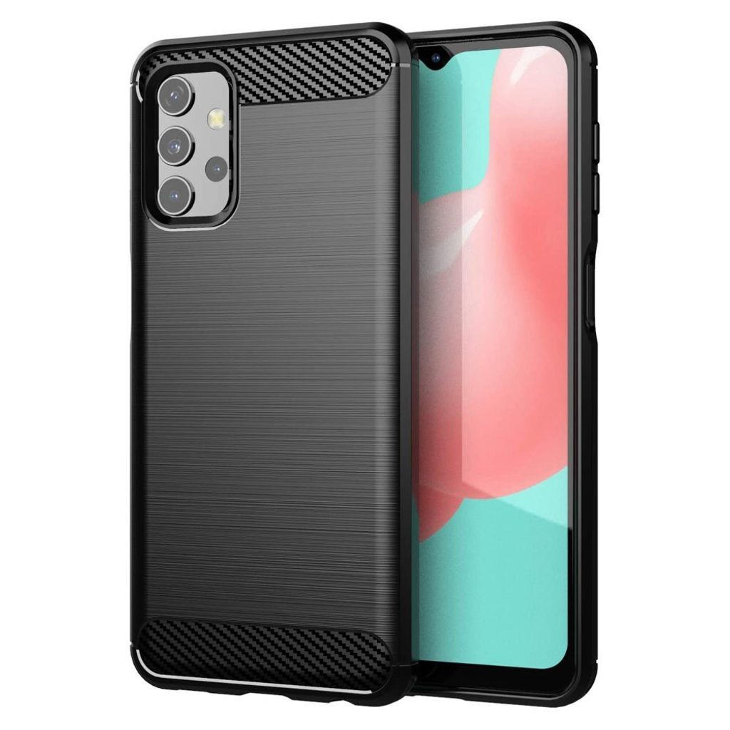 Carbon Flexible Cover TPU-Handyhülle für Samsung Galaxy A32 5G, schwarz