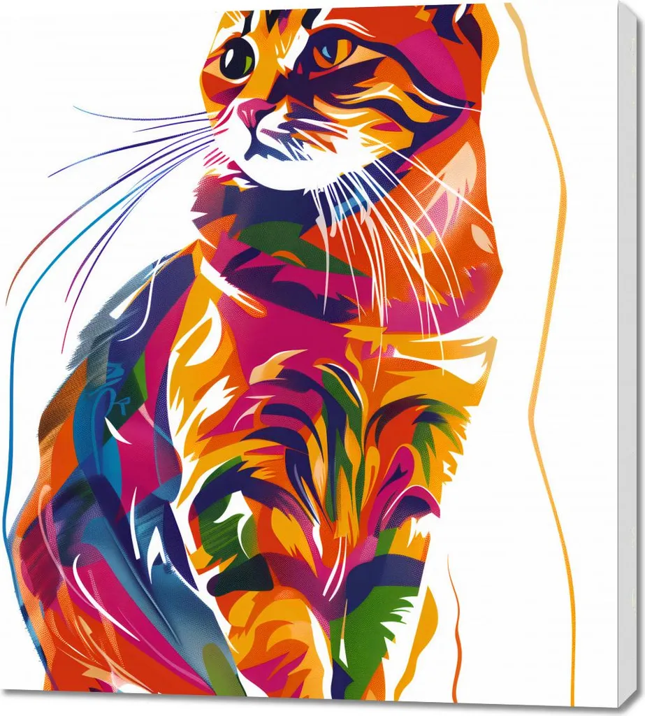 Quadro 90x100 cm Gatto sazio