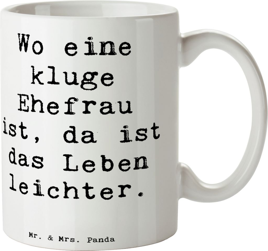 Mr. & Mrs. Panda Tasse Spruch Kluge Ehefrau - Weiß - Produktbild 
