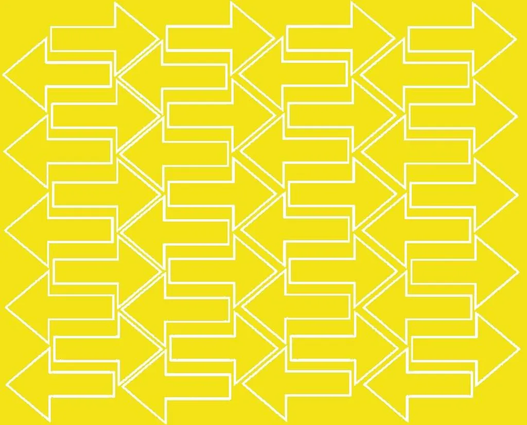 Flèches autocollantes jaunes : 40 stickers 10 x 7 cm ultra brillants