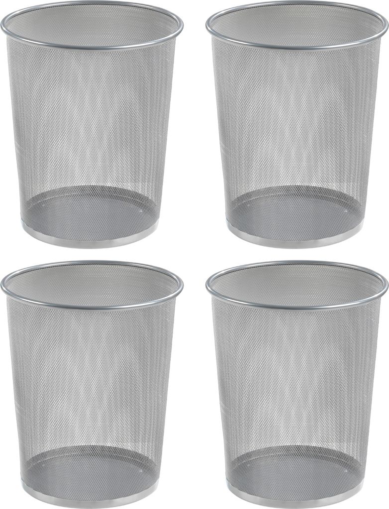 Papierkörbe - 20 Liter - Silbergrau - Metallgeflecht - 4er Set