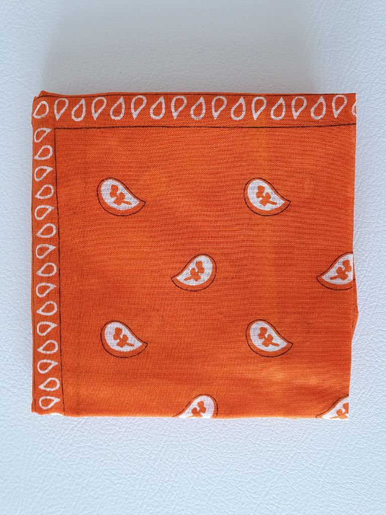 Fu104 orange mit Muster Damen Herren Halstuch Kopftuch Produktbild 