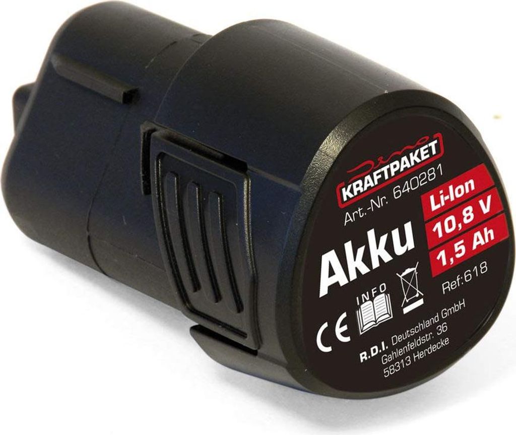 Dino KRAFTPAKET AKKU 10,8V 1,5 Ah für Akku-Poliermaschine 640256 640281 Werkzeug-Akku 1.5 Ah schwarz