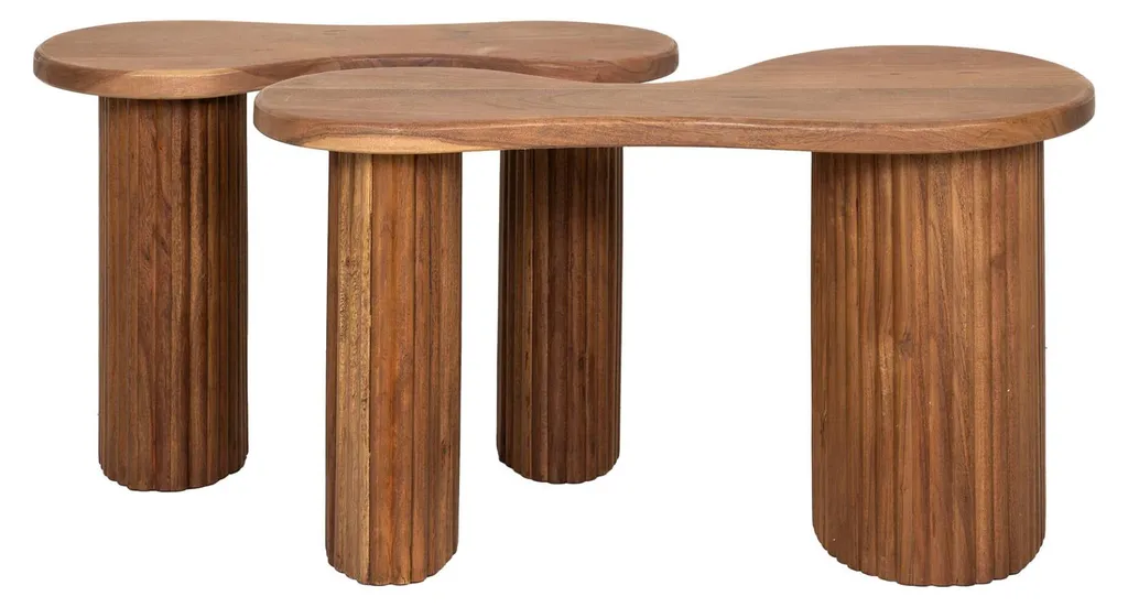 Table basse bois acacia 80 cm FURNLUX Fuse : finissez-en avec le désordre