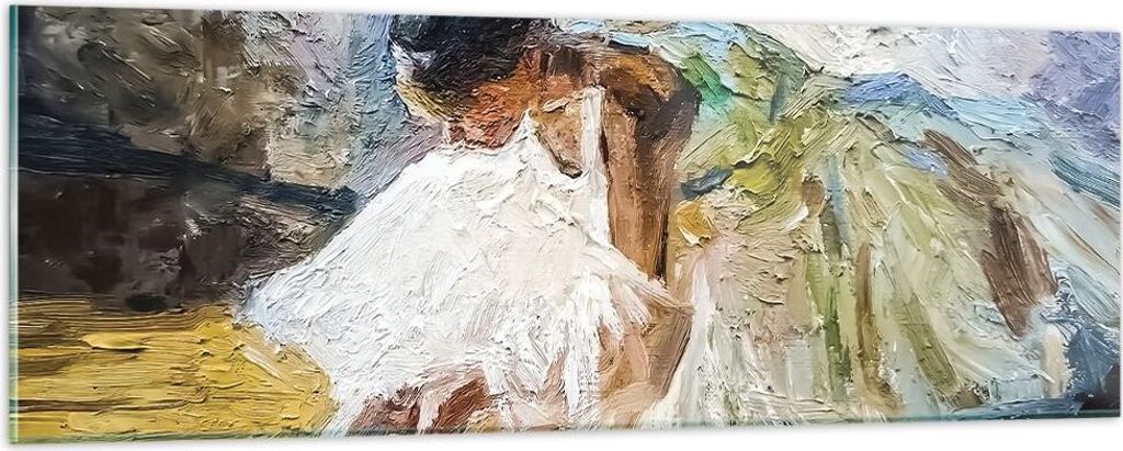 Bilder auf glas - Einteilig - Ballerina Mädchen Öl - 90x30cm - Glasbilder - Wandbilder - Bilder - zum Aufhängen bereit - Wanddekoration aus Glas...