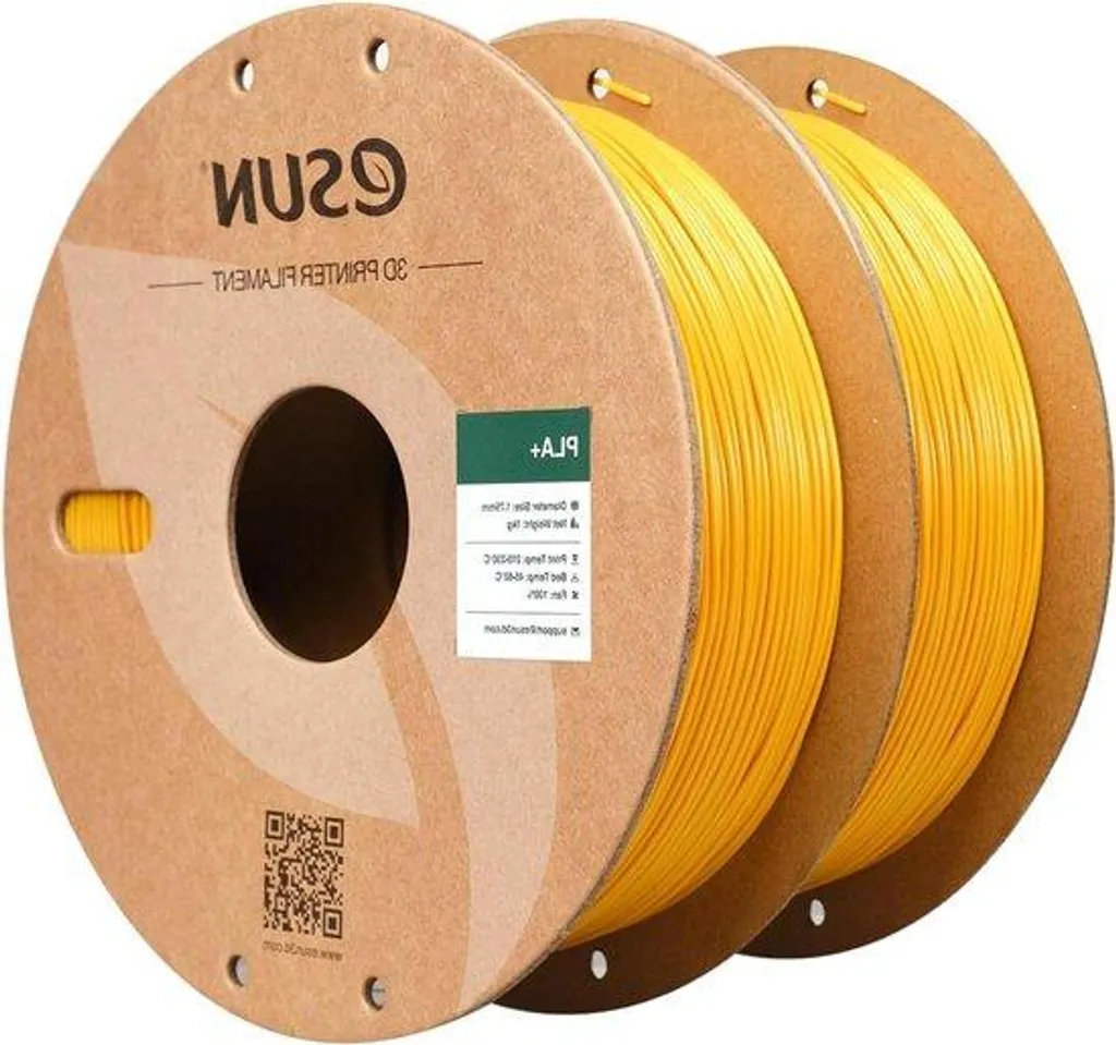 Filament PLA Jaune 1,75 mm Haute Précision +/- 0,03 mm - 2 Bobines 1kg