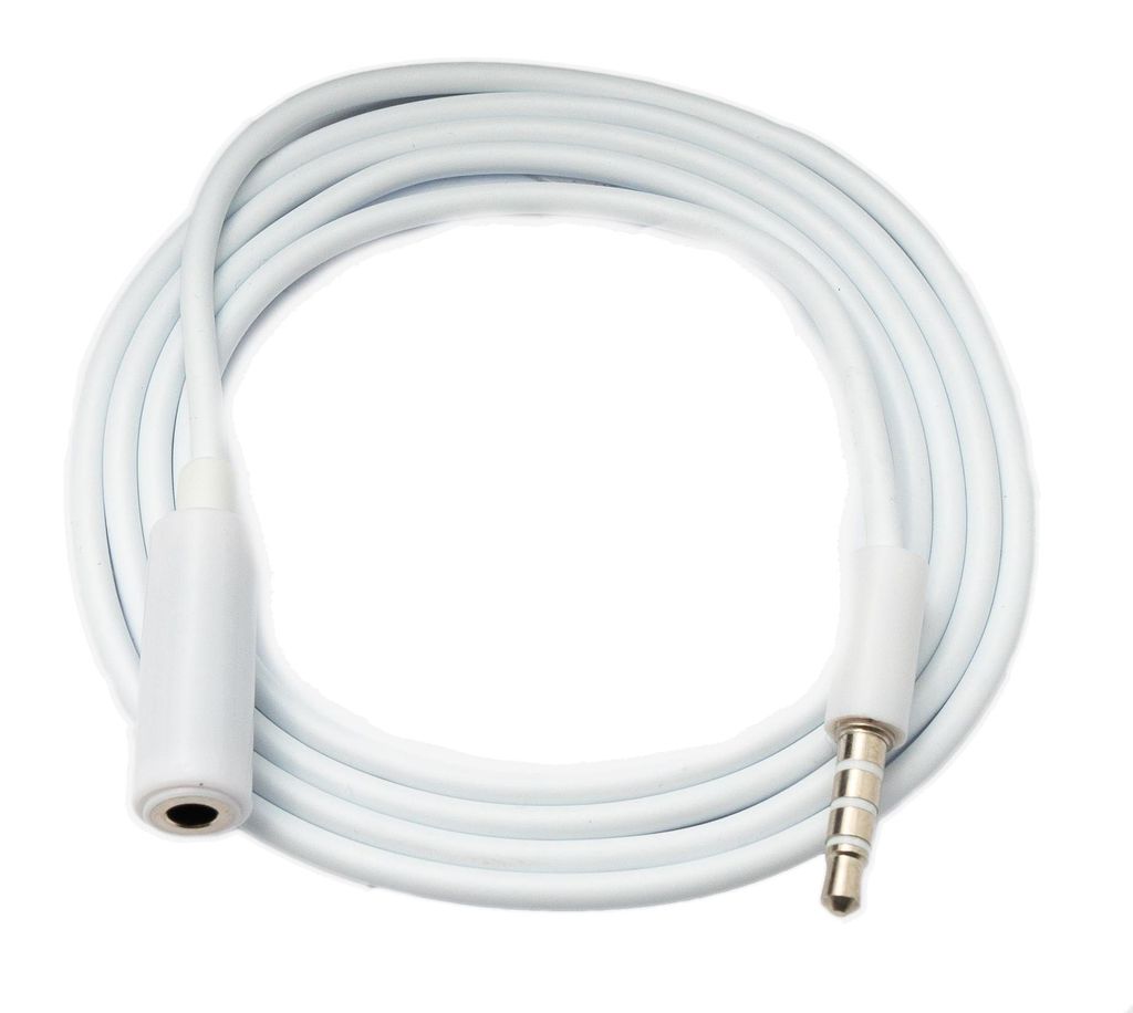 SYSTEM-S Audio Kabel 100 cm Stereo AUX Klinke 3,5 mm Stecker zu Buchse in Weiß
