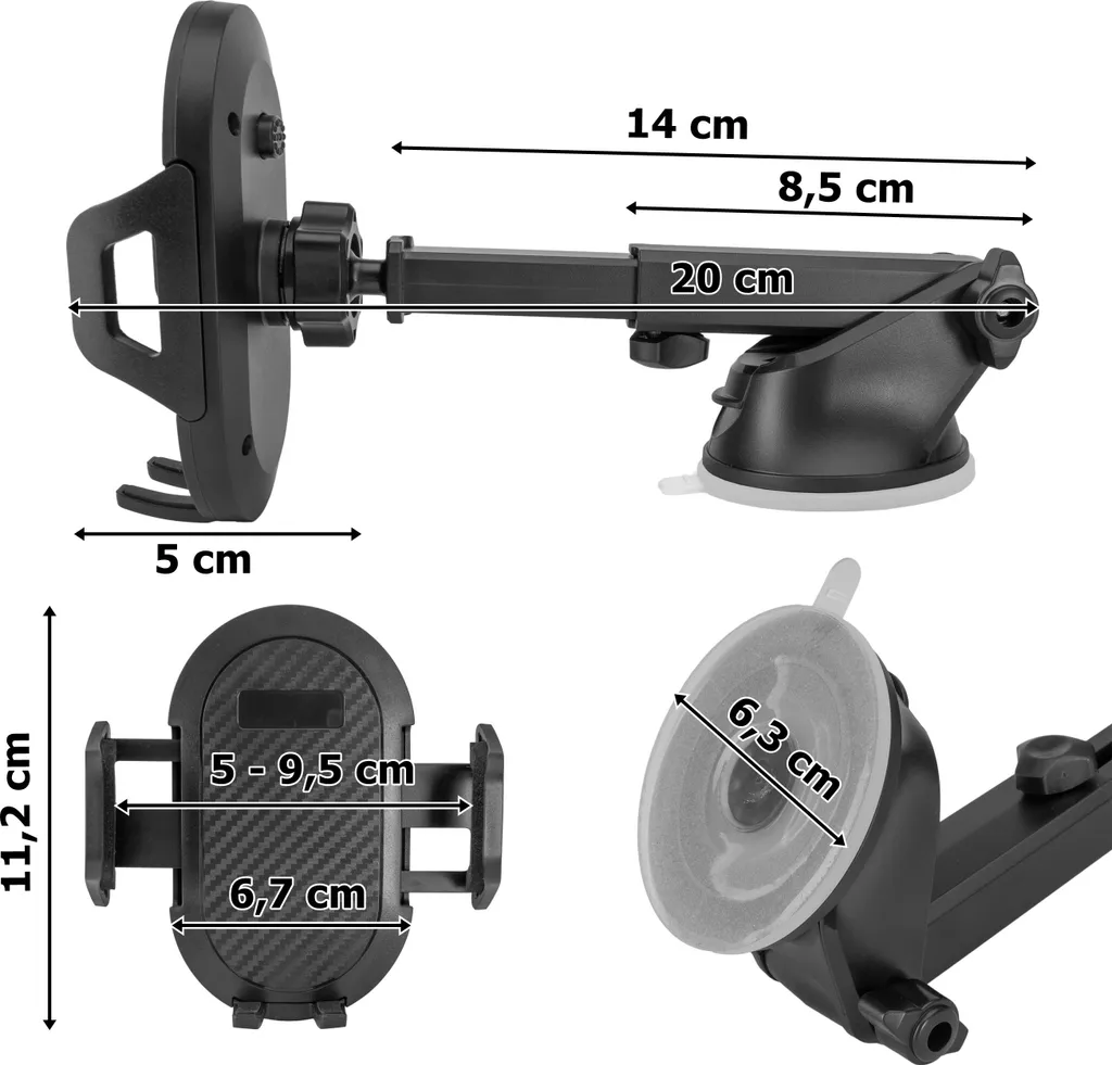 Supporto Auto Smartphone Universale - Ventosa Lavabile e Snodabile - 4