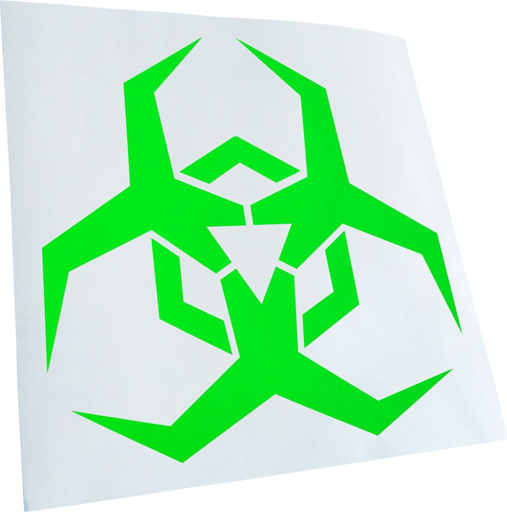 hauptsachebeklebt Kiwistar - Autoaufkleber - Biohazard Symbol Clipart Heckscheibe - Aufkleber für Auto Kfz Fahrrad, LKW, Truck Mofa