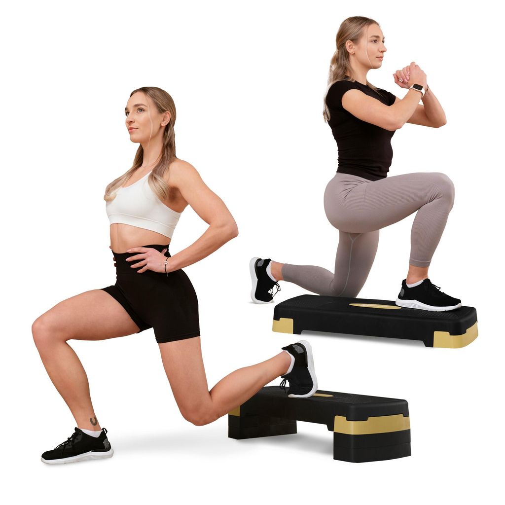 Hop-Sport Steppbrett Step HS-PP033AS Schwarz/Gold für Produktbild 