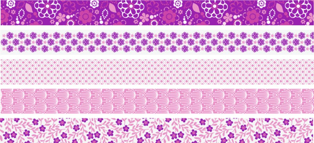 HEYDA Deko Tapes Mini Blumen jede Rolle 3 m x 12 mm Papier-Tapes pink
